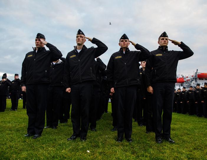 saluting